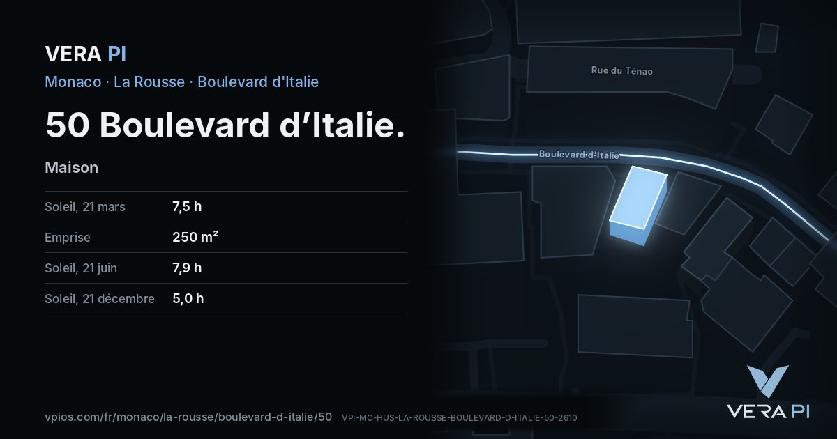 La carte VERA PI de 50 Boulevard d’Italie