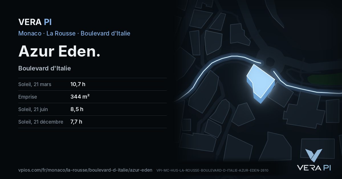 La carte VERA PI de Azur Eden