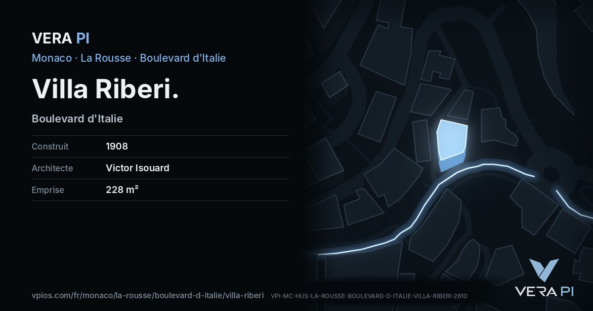 La carte VERA PI de Villa Riberi