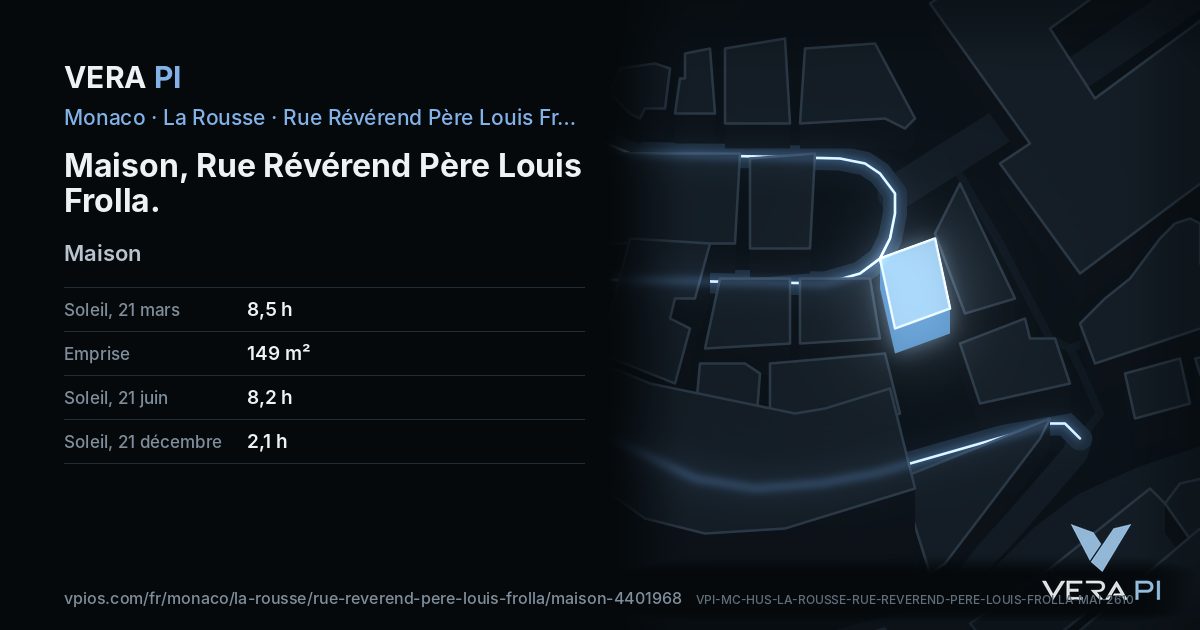 La carte VERA PI de Maison, Rue Révérend Père Louis Frolla