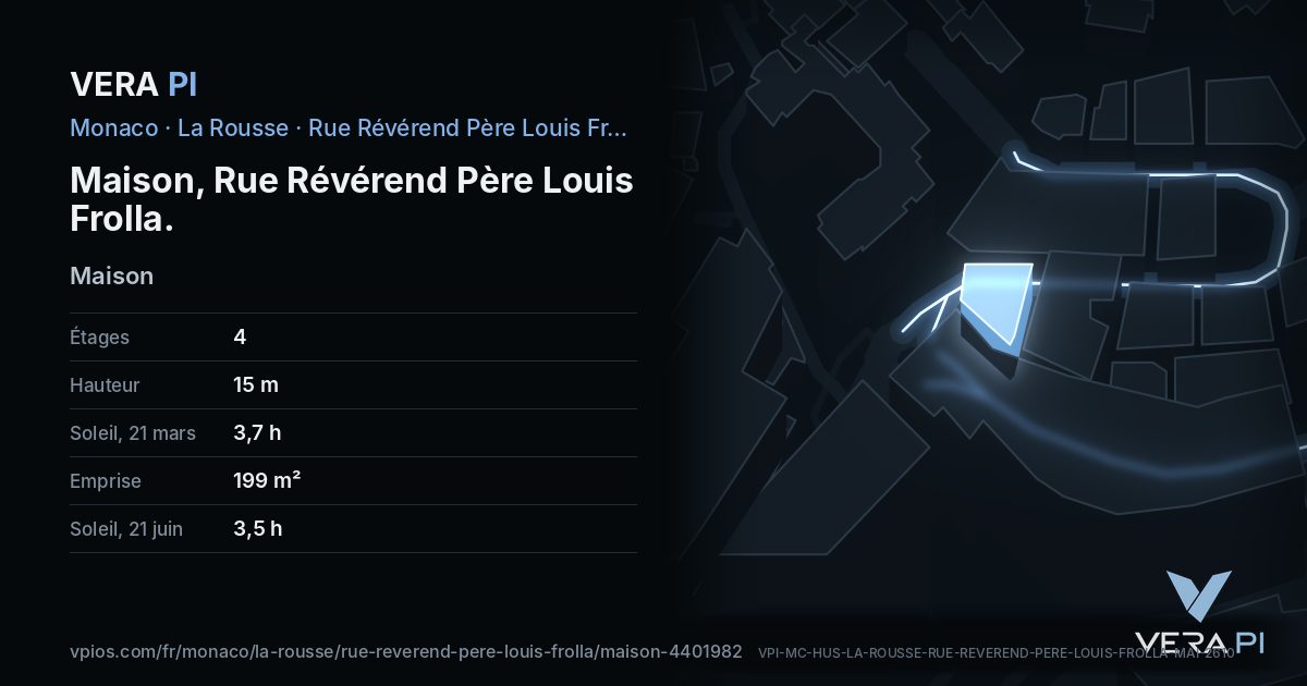 La carte VERA PI de Maison, Rue Révérend Père Louis Frolla