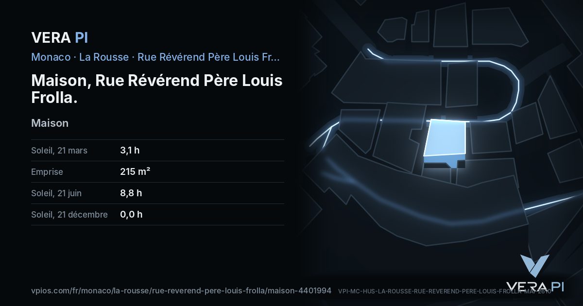 La carte VERA PI de Maison, Rue Révérend Père Louis Frolla