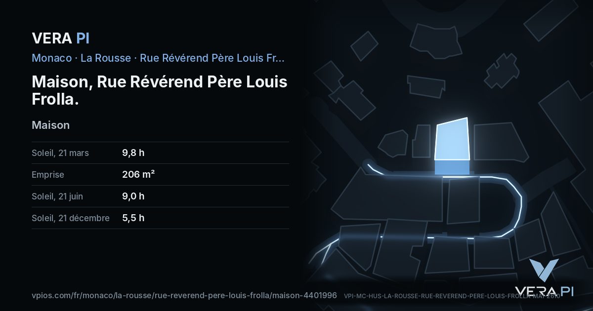 La carte VERA PI de Maison, Rue Révérend Père Louis Frolla
