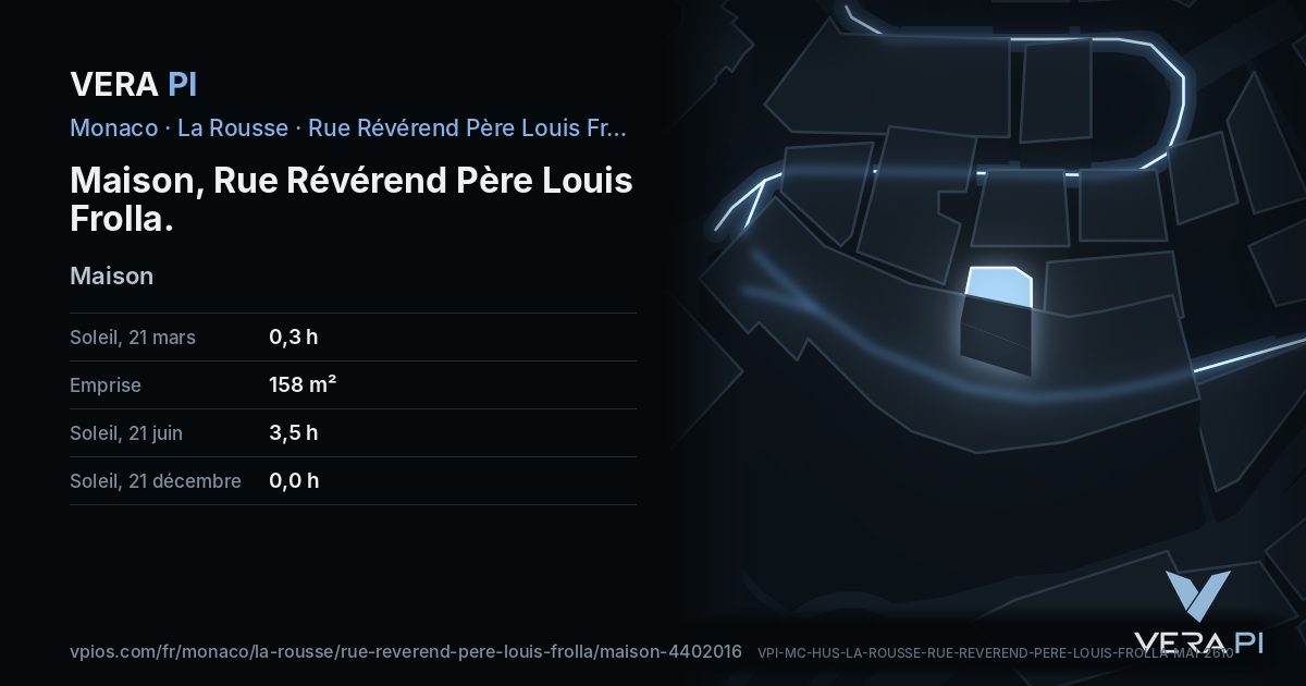 La carte VERA PI de Maison, Rue Révérend Père Louis Frolla