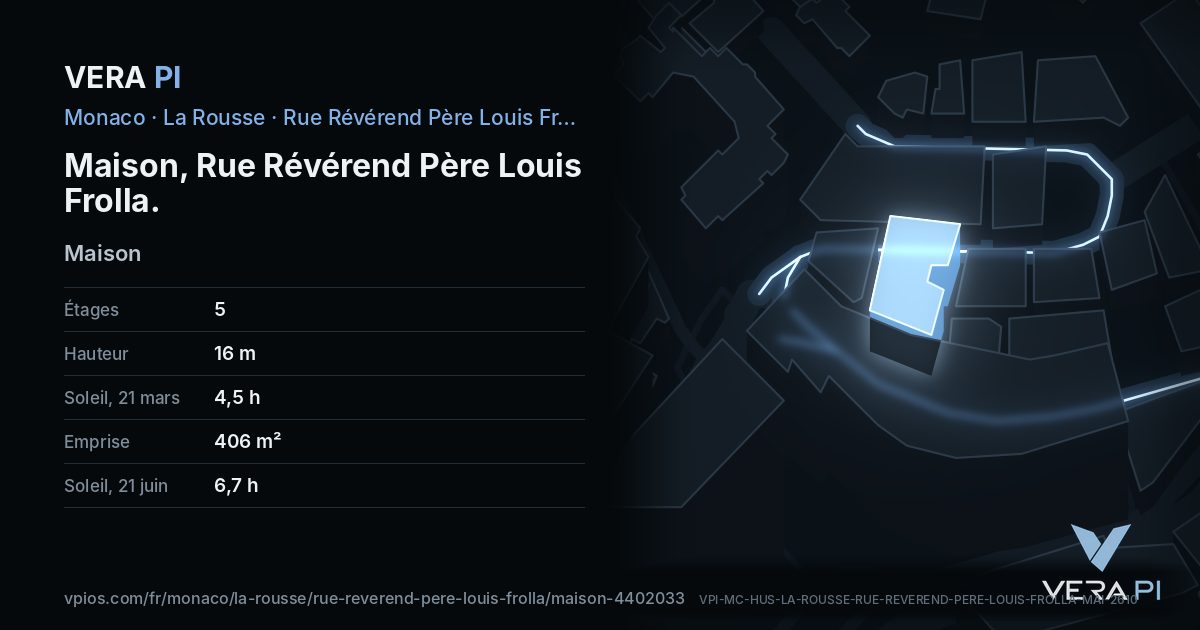 La carte VERA PI de Maison, Rue Révérend Père Louis Frolla