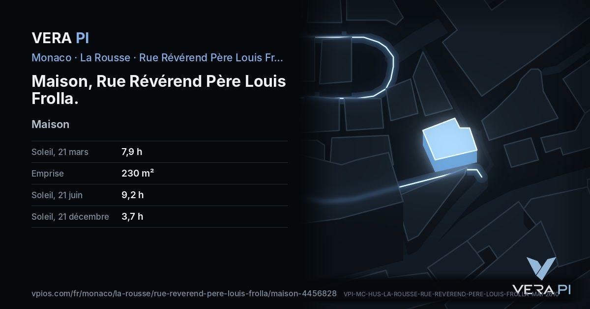 La carte VERA PI de Maison, Rue Révérend Père Louis Frolla