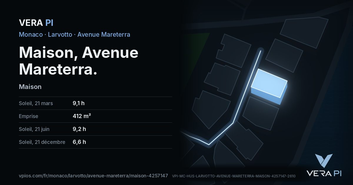 La carte VERA PI de Maison, Avenue Mareterra