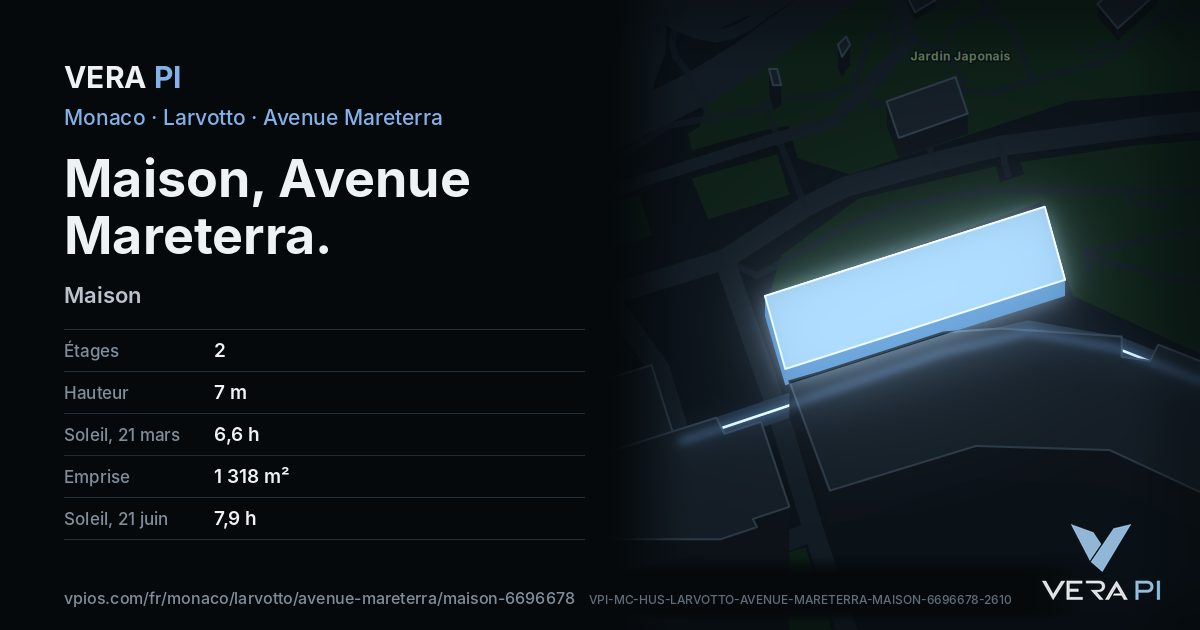 La carte VERA PI de Maison, Avenue Mareterra