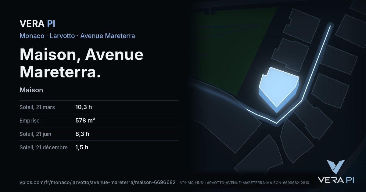La carte VERA PI de Maison, Avenue Mareterra