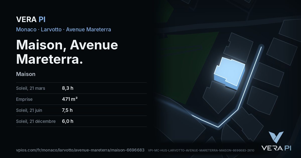 La carte VERA PI de Maison, Avenue Mareterra