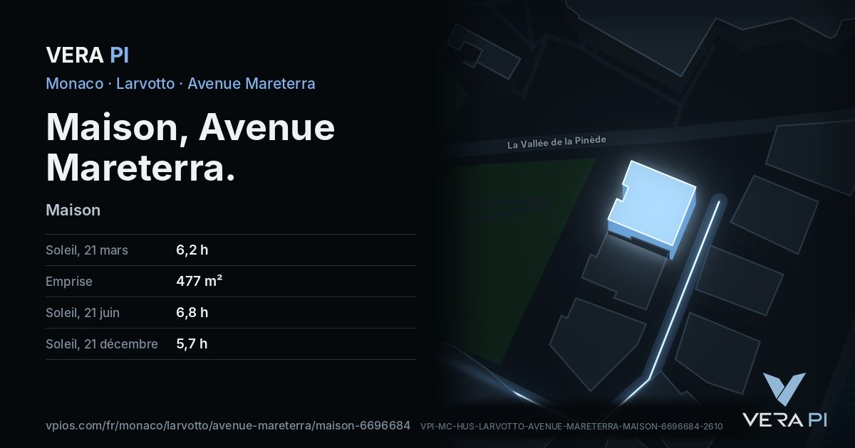 La carte VERA PI de Maison, Avenue Mareterra