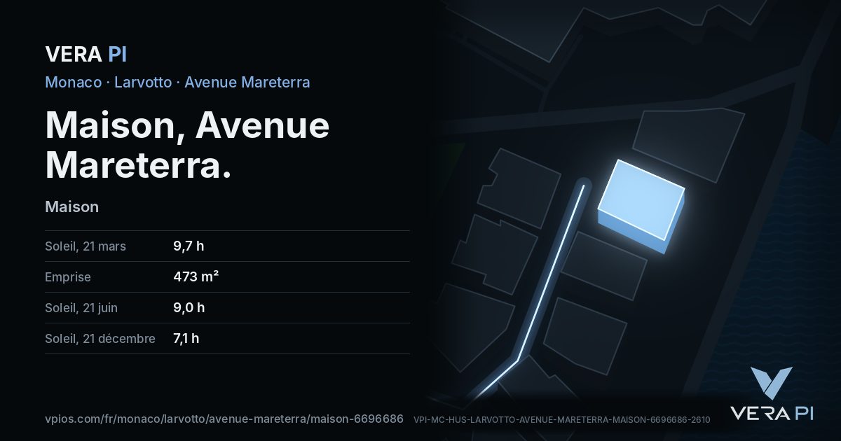 La carte VERA PI de Maison, Avenue Mareterra