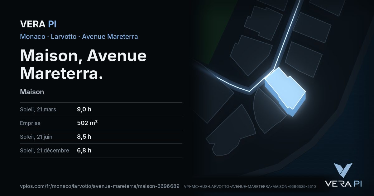 La carte VERA PI de Maison, Avenue Mareterra