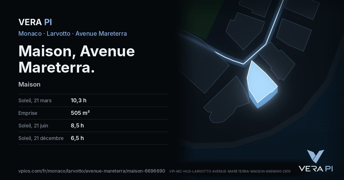 La carte VERA PI de Maison, Avenue Mareterra