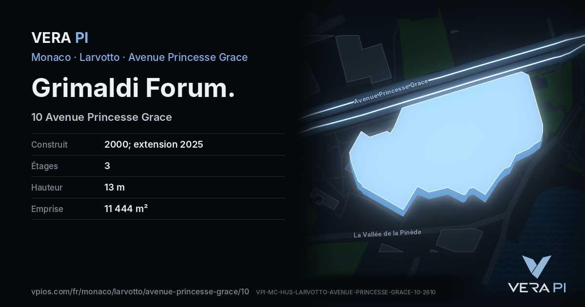 La carte VERA PI de Grimaldi Forum