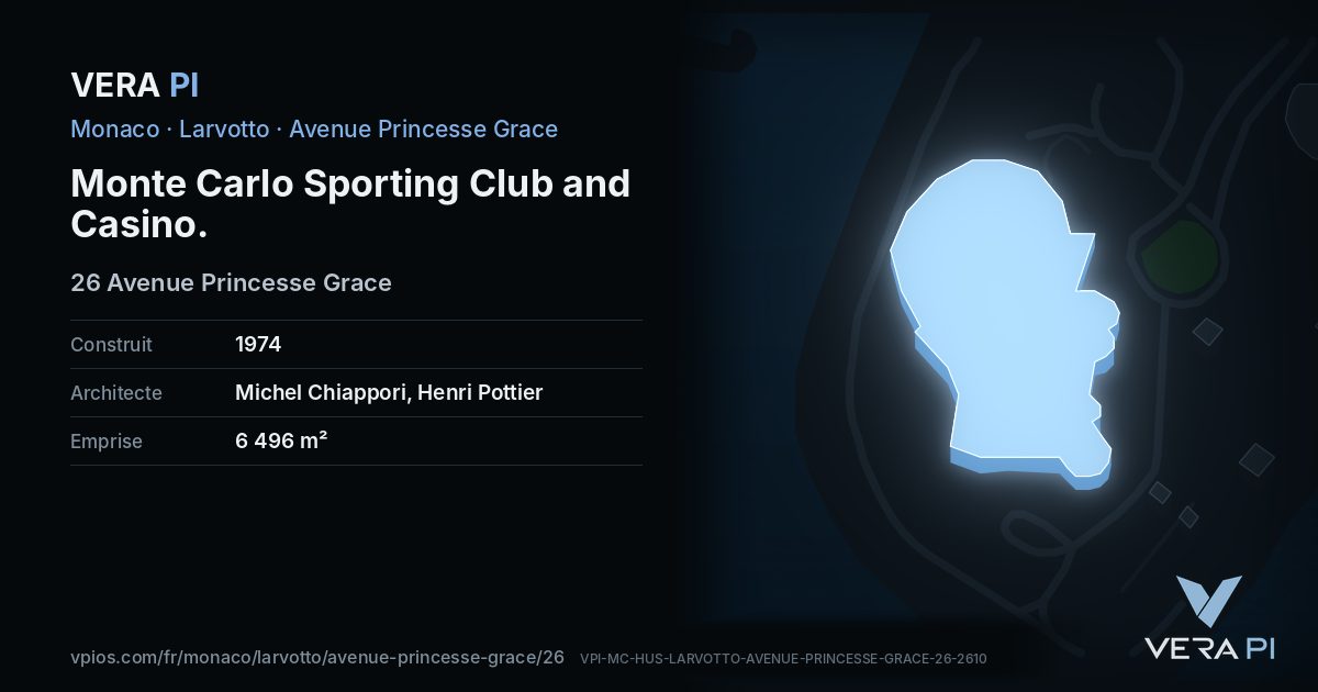 La carte VERA PI de Monte Carlo Sporting Club and Casino