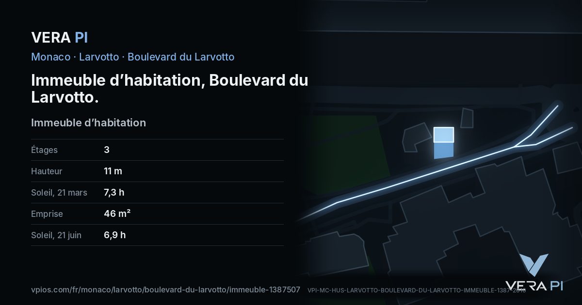 La carte VERA PI de Immeuble d’habitation, Boulevard du Larvotto