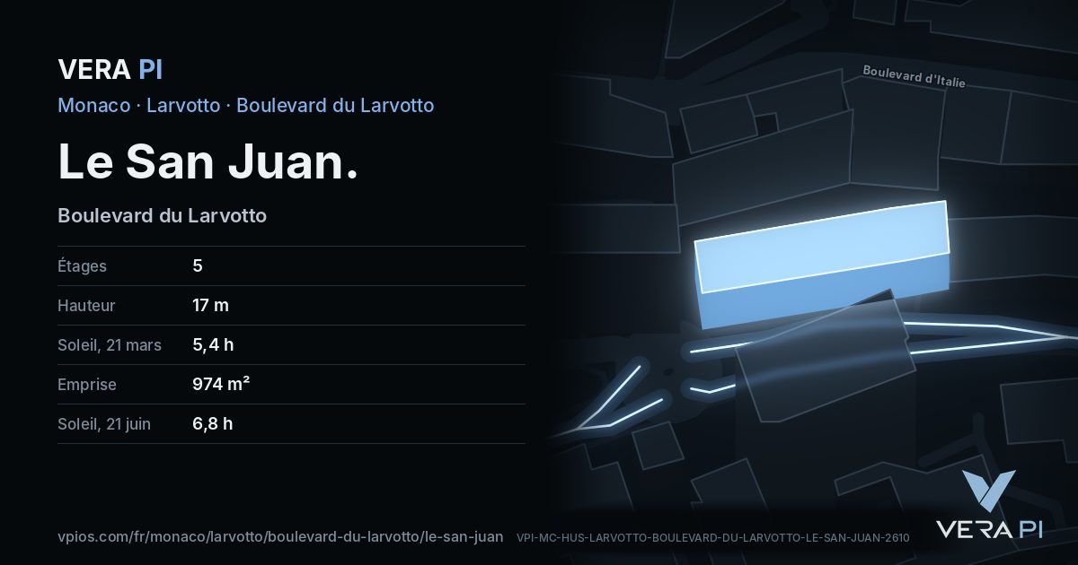 La carte VERA PI de Le San Juan