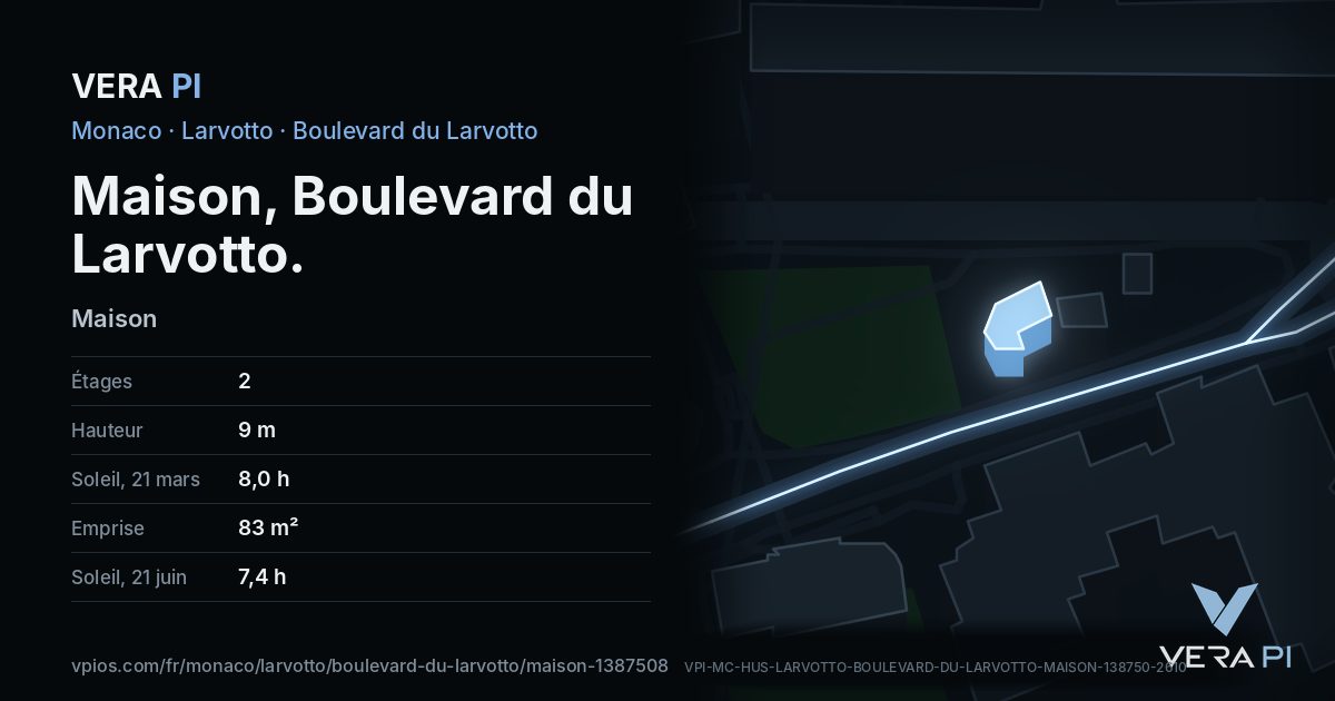 La carte VERA PI de Maison, Boulevard du Larvotto