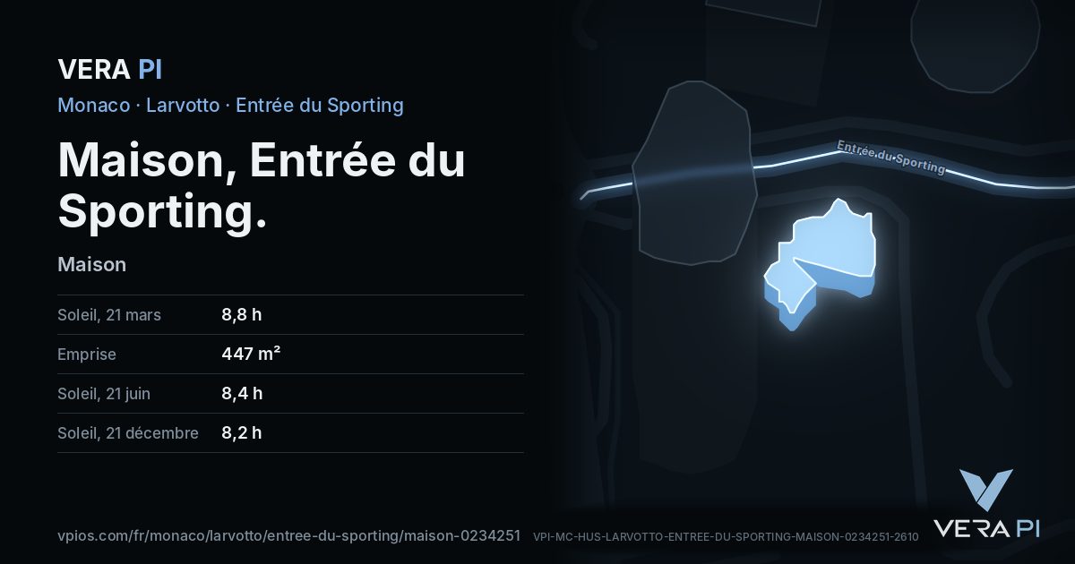 La carte VERA PI de Maison, Entrée du Sporting