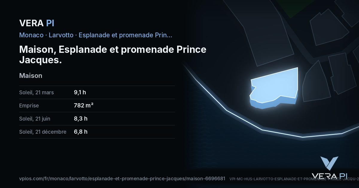 La carte VERA PI de Maison, Esplanade et promenade Prince Jacques