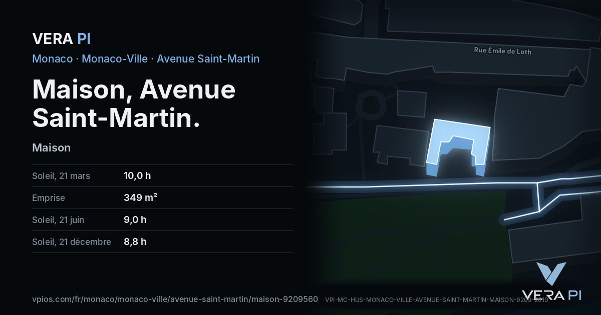 La carte VERA PI de Maison, Avenue Saint-Martin