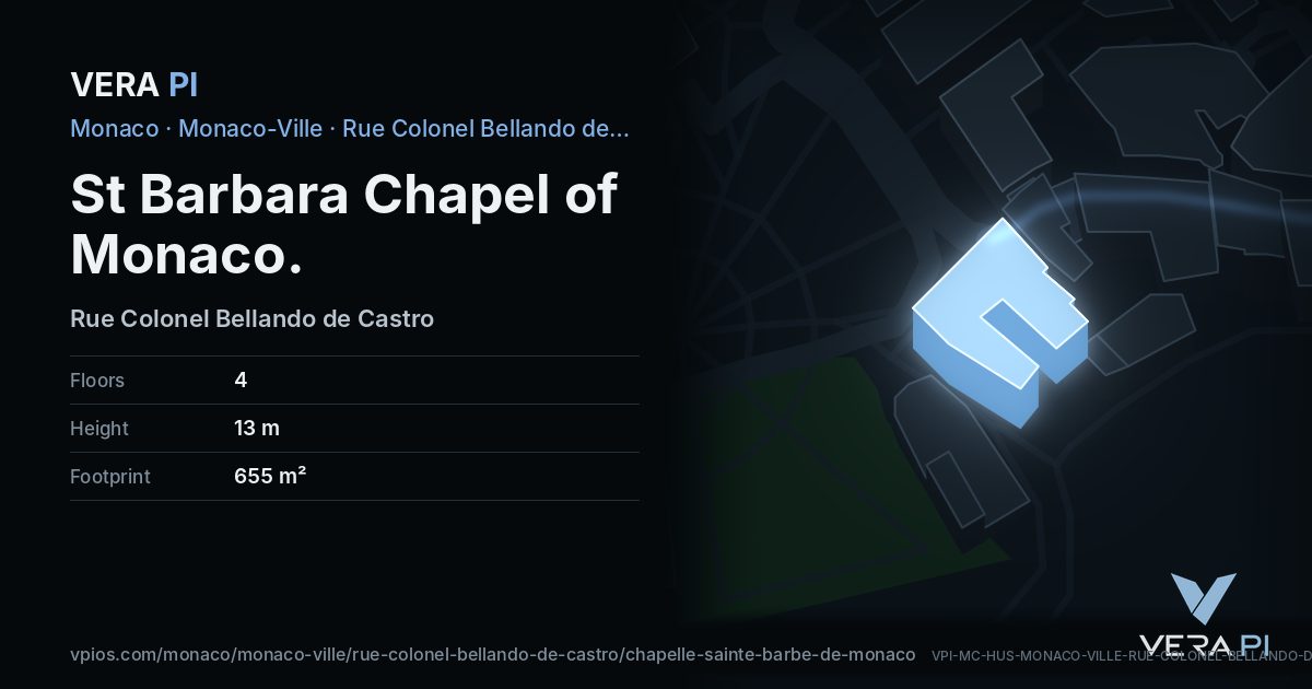 The VERA PI card for St Barbara Chapel of Monaco
