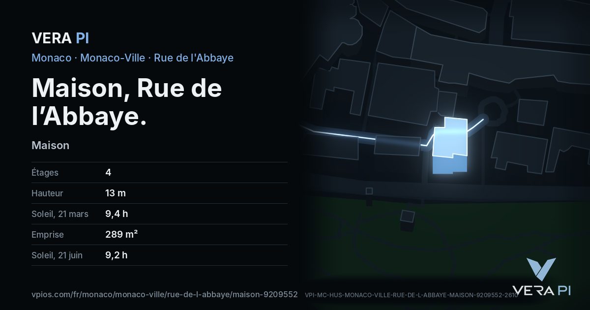 La carte VERA PI de Maison, Rue de l’Abbaye