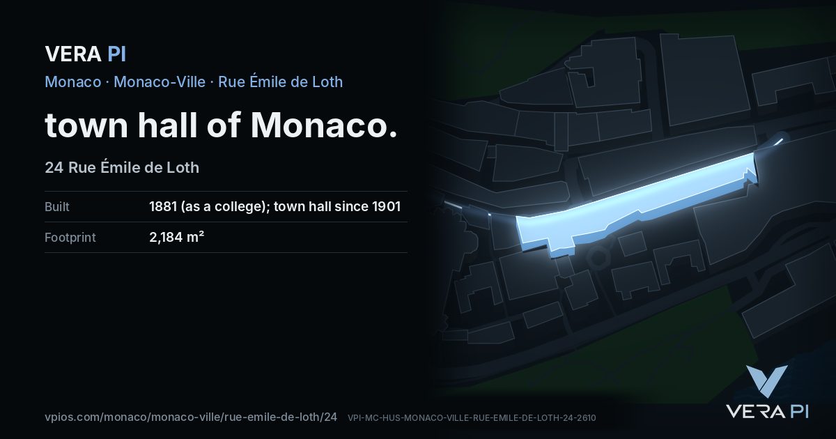The VERA PI card for town hall of Monaco