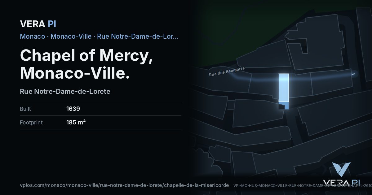 The VERA PI card for Chapel of Mercy, Monaco-Ville