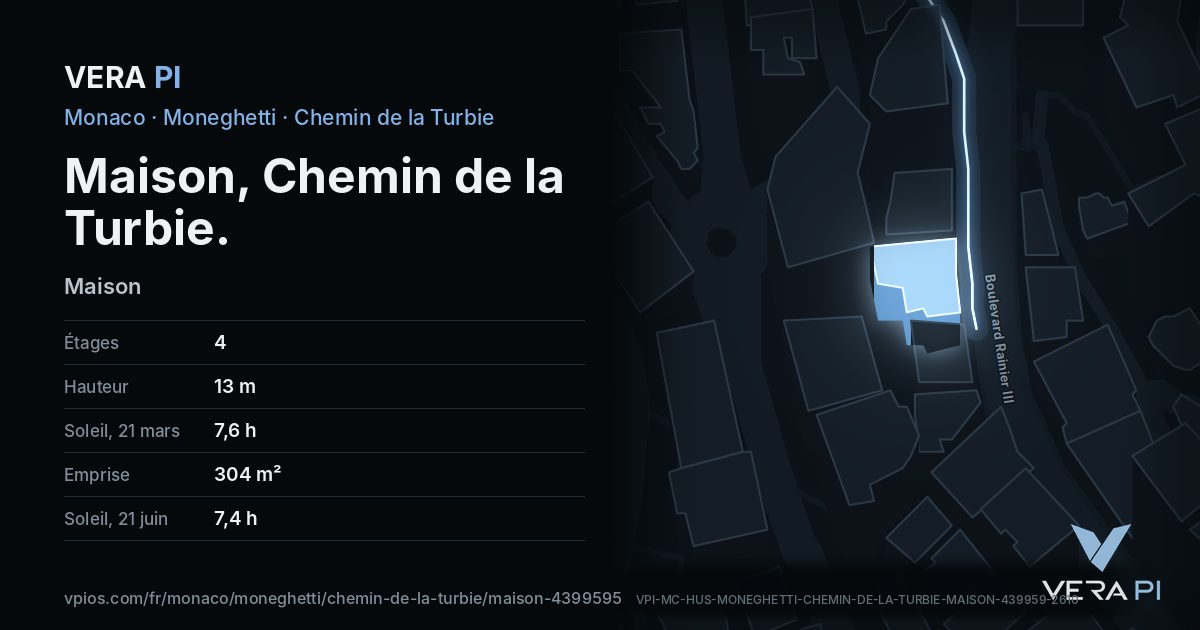 La carte VERA PI de Maison, Chemin de la Turbie