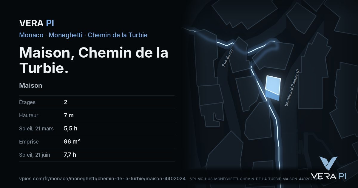 La carte VERA PI de Maison, Chemin de la Turbie