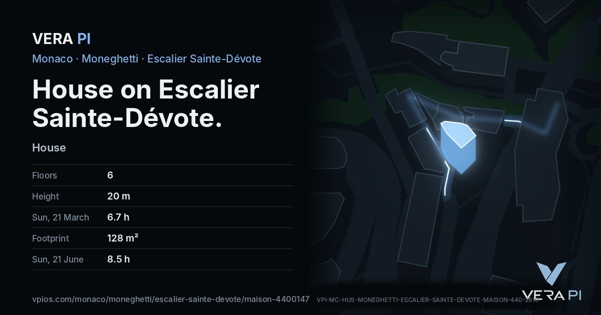 The VERA PI card for House on Escalier Sainte-Dévote