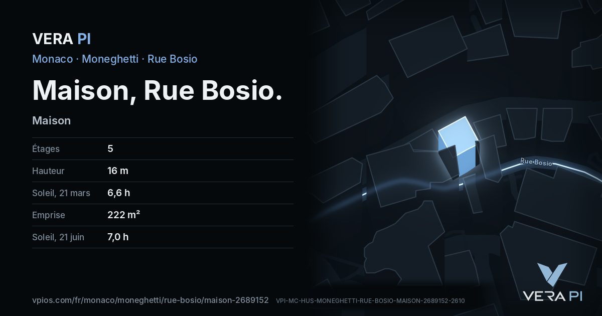 La carte VERA PI de Maison, Rue Bosio
