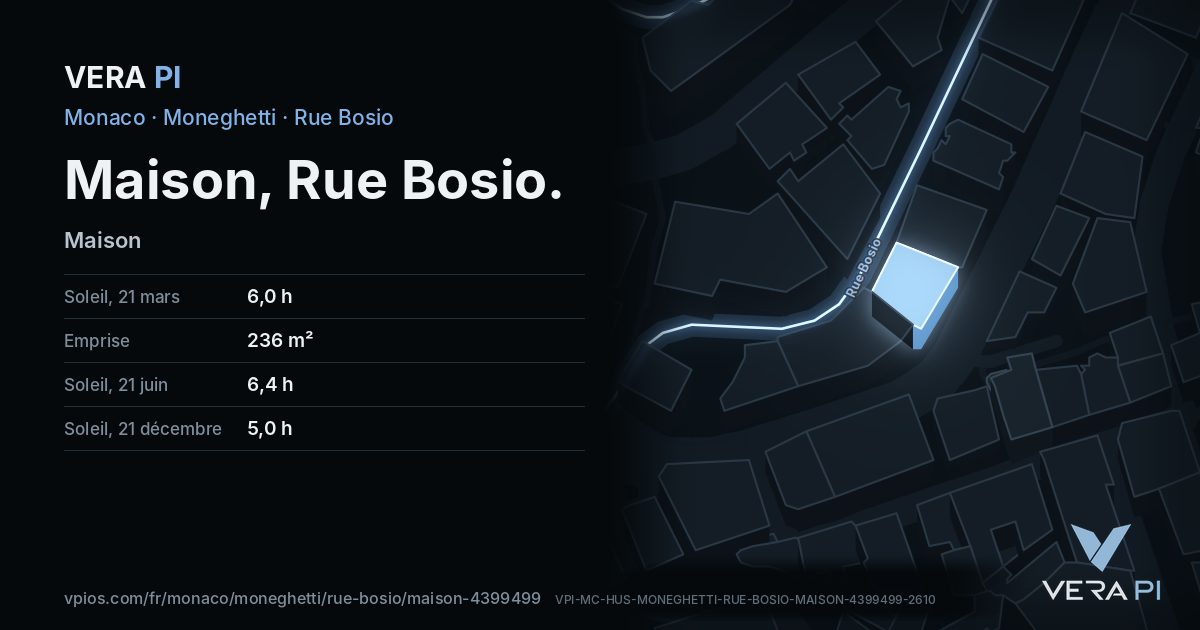 La carte VERA PI de Maison, Rue Bosio
