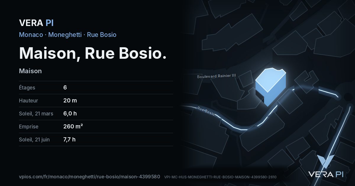 La carte VERA PI de Maison, Rue Bosio