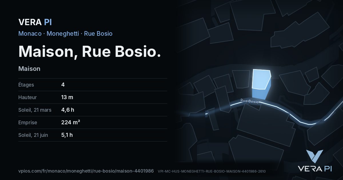 La carte VERA PI de Maison, Rue Bosio