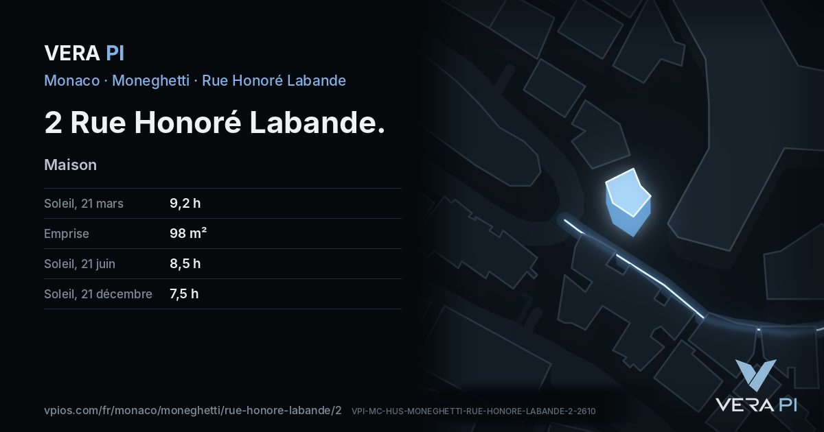 La carte VERA PI de 2 Rue Honoré Labande