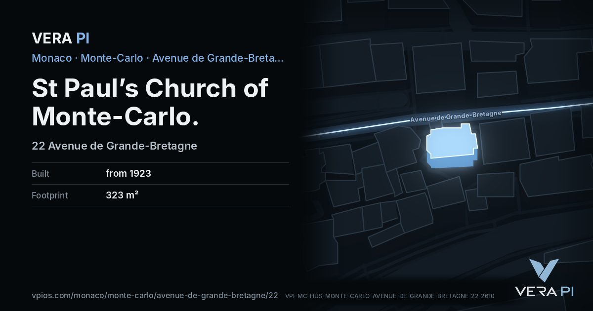 The VERA PI card for St Paul’s Church of Monte-Carlo