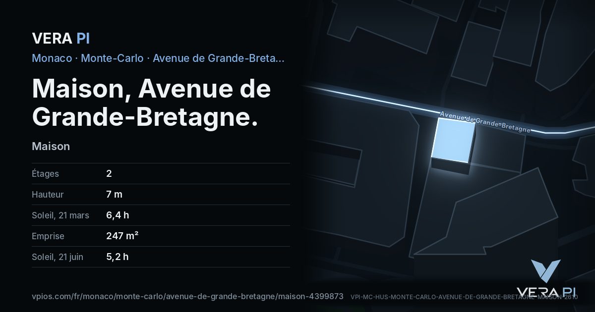 La carte VERA PI de Maison, Avenue de Grande-Bretagne