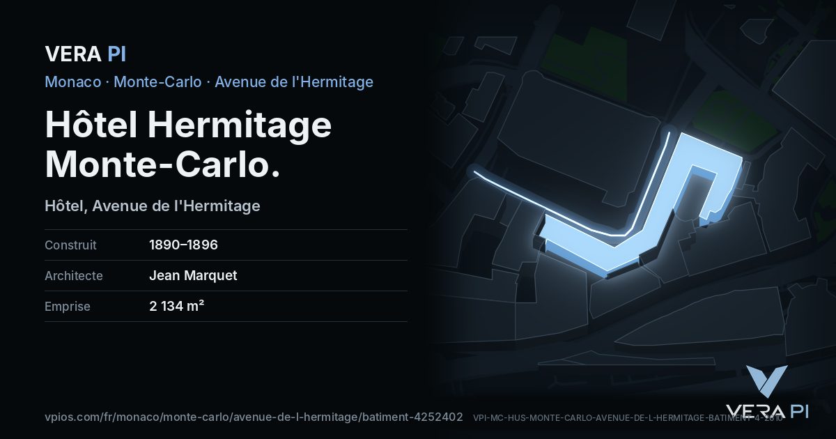 La carte VERA PI de Hôtel Hermitage Monte-Carlo