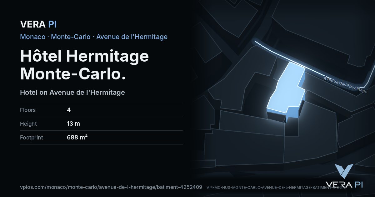 The VERA PI card for Hôtel Hermitage Monte-Carlo