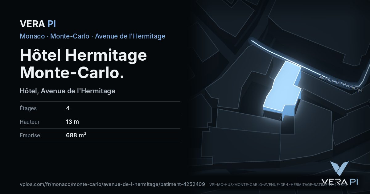 La carte VERA PI de Hôtel Hermitage Monte-Carlo