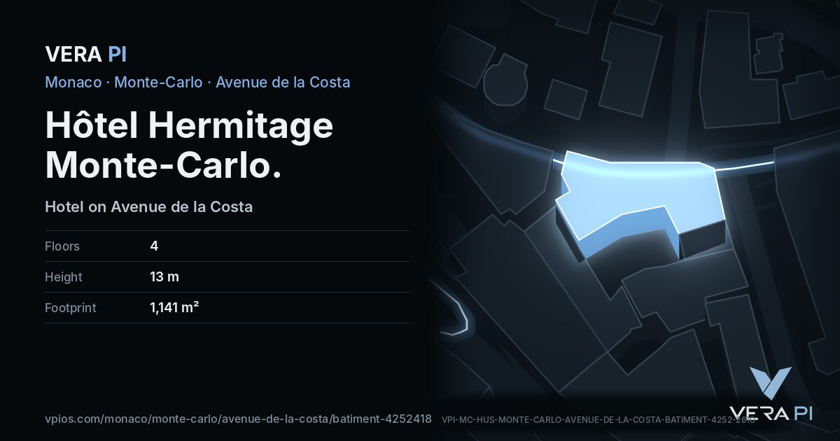 The VERA PI card for Hôtel Hermitage Monte-Carlo