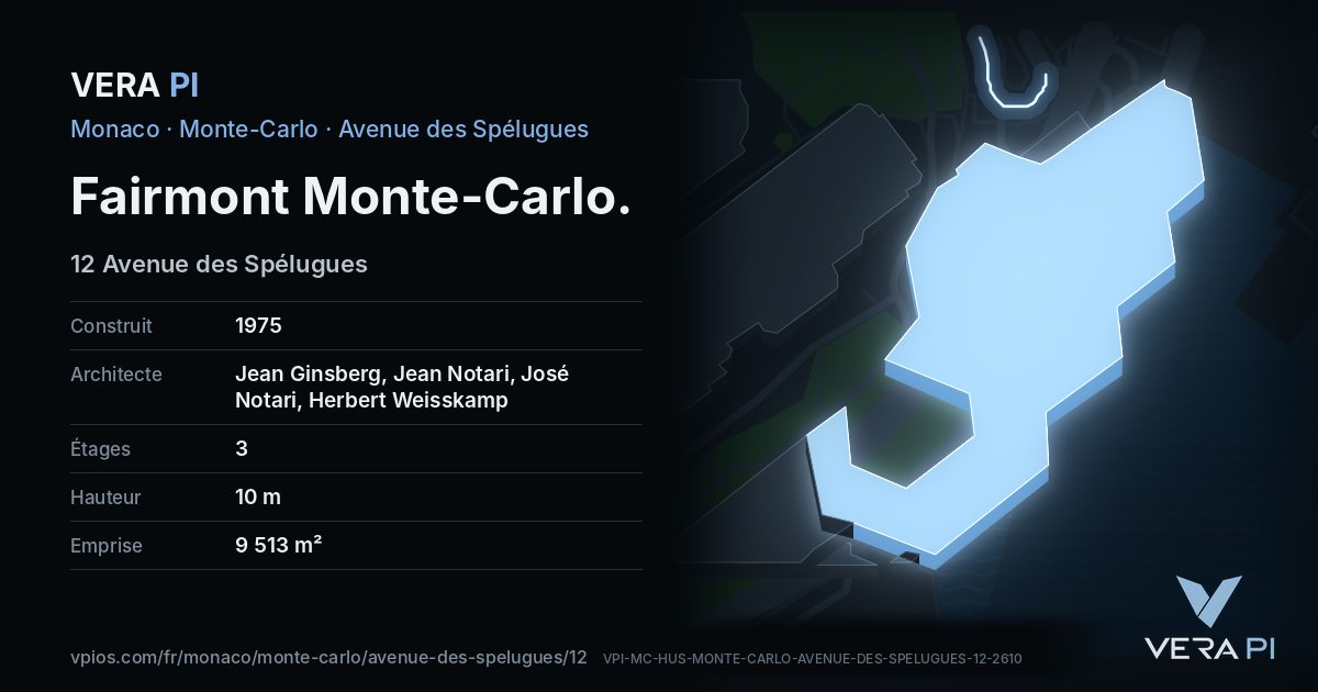 La carte VERA PI de Fairmont Monte-Carlo