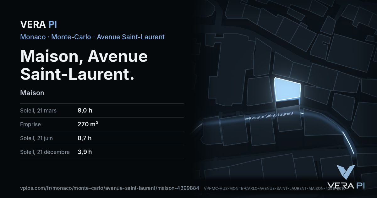 La carte VERA PI de Maison, Avenue Saint-Laurent