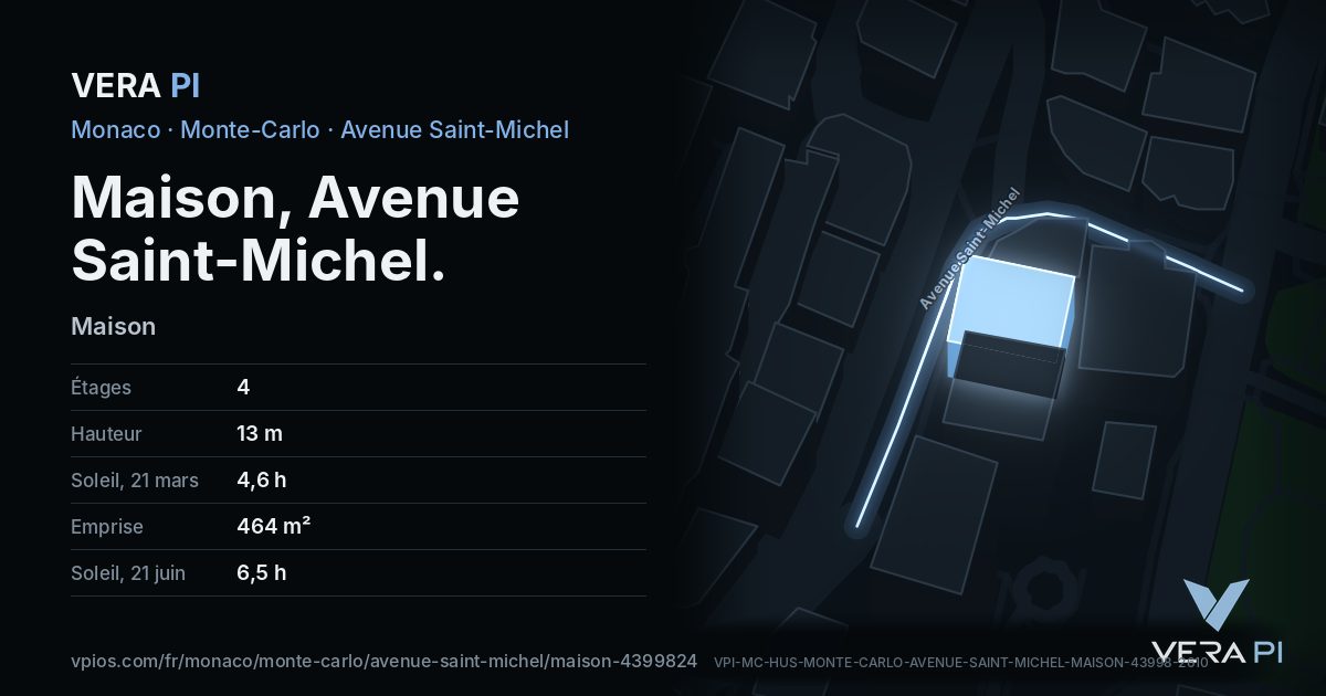La carte VERA PI de Maison, Avenue Saint-Michel