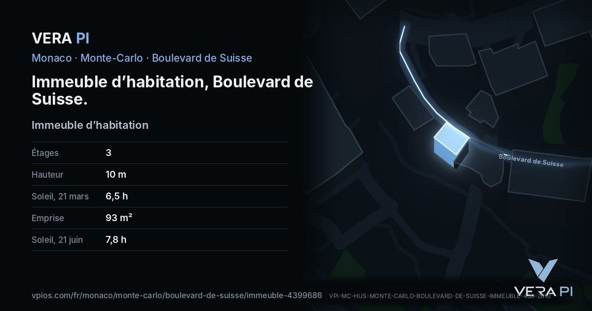 La carte VERA PI de Immeuble d’habitation, Boulevard de Suisse