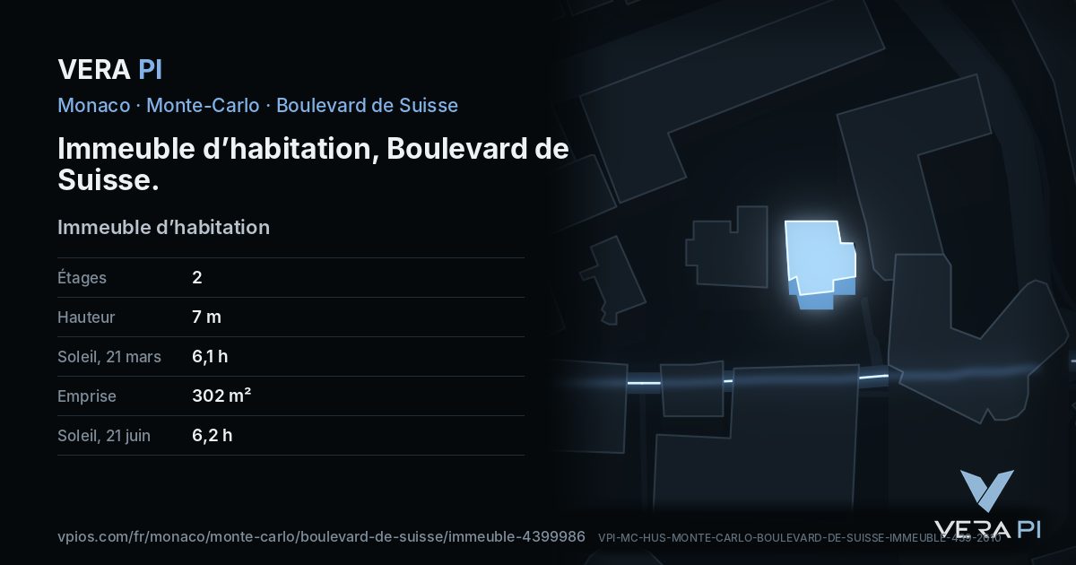 La carte VERA PI de Immeuble d’habitation, Boulevard de Suisse