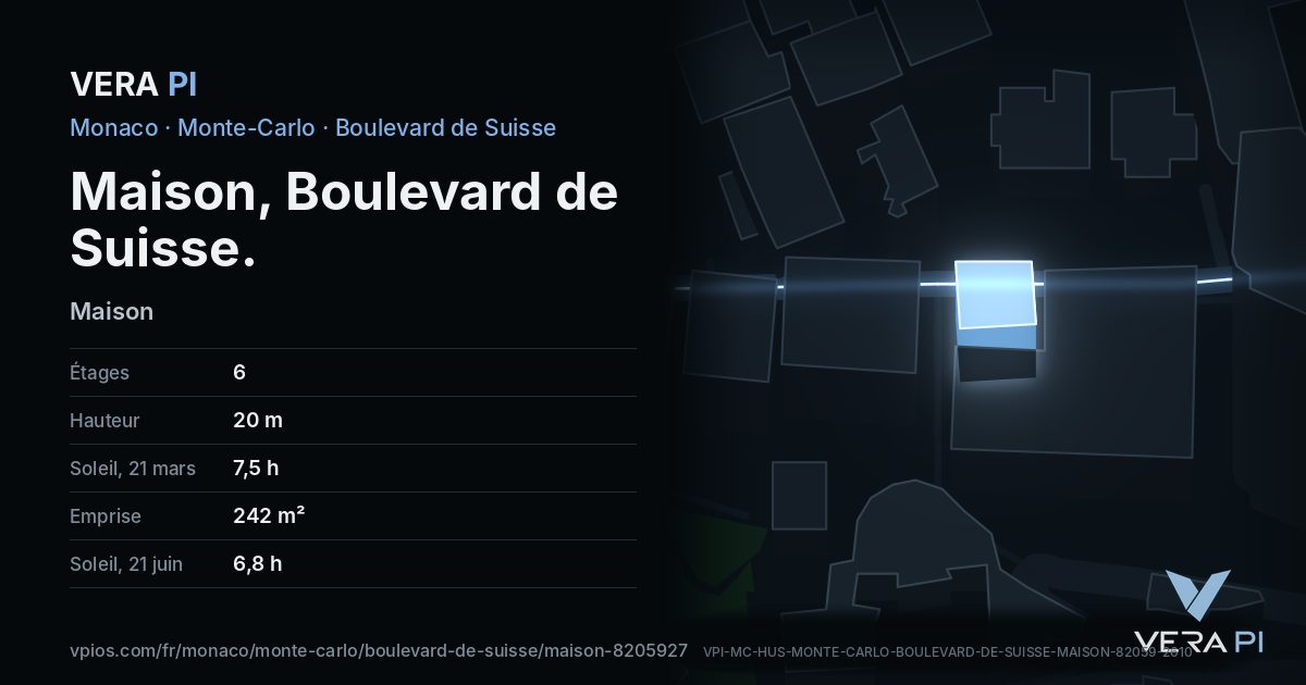 La carte VERA PI de Maison, Boulevard de Suisse